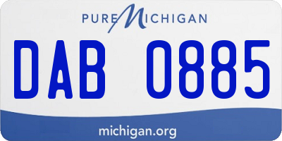 MI license plate DAB0885