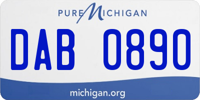 MI license plate DAB0890