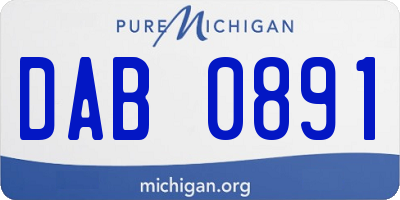 MI license plate DAB0891