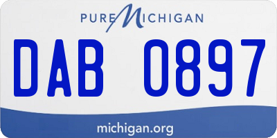 MI license plate DAB0897