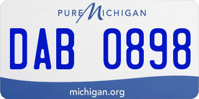 MI license plate DAB0898