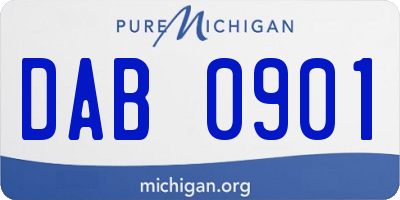 MI license plate DAB0901