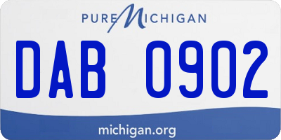 MI license plate DAB0902