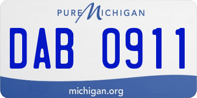 MI license plate DAB0911