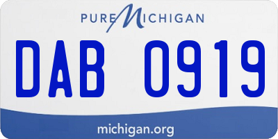 MI license plate DAB0919