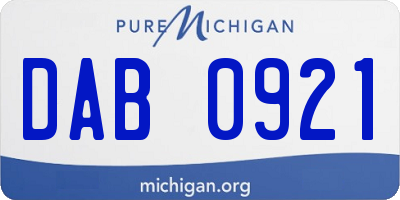 MI license plate DAB0921