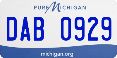 MI license plate DAB0929