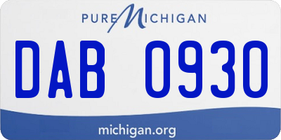 MI license plate DAB0930