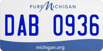 MI license plate DAB0936