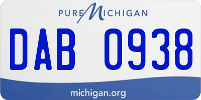 MI license plate DAB0938