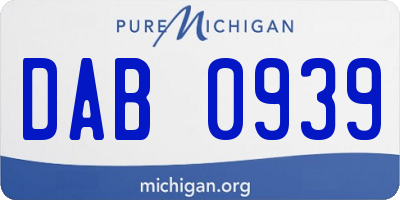 MI license plate DAB0939