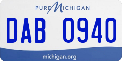 MI license plate DAB0940