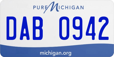 MI license plate DAB0942