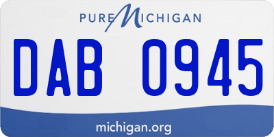 MI license plate DAB0945