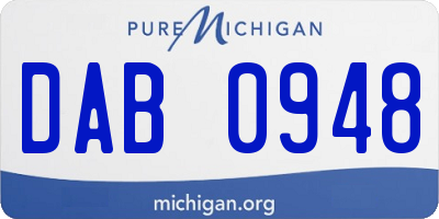 MI license plate DAB0948