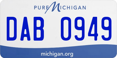 MI license plate DAB0949