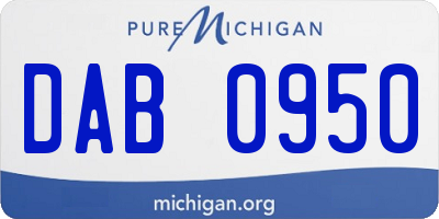 MI license plate DAB0950