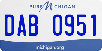 MI license plate DAB0951