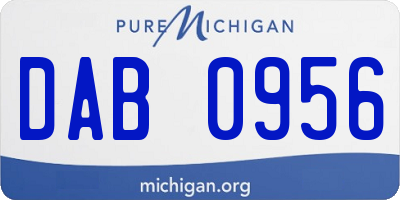 MI license plate DAB0956