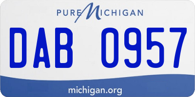 MI license plate DAB0957