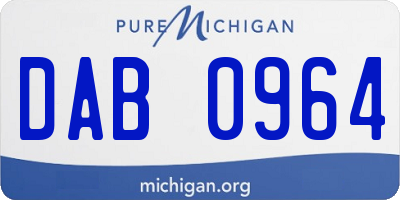 MI license plate DAB0964