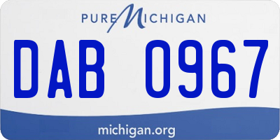 MI license plate DAB0967