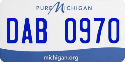 MI license plate DAB0970