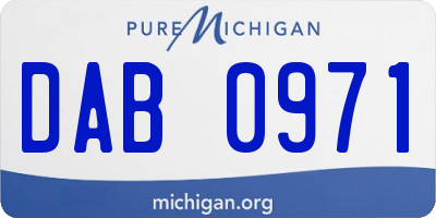 MI license plate DAB0971