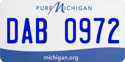 MI license plate DAB0972