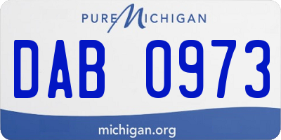 MI license plate DAB0973