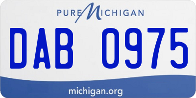 MI license plate DAB0975