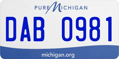 MI license plate DAB0981