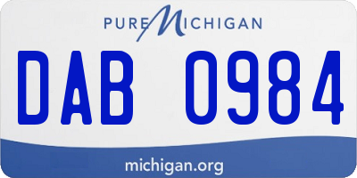 MI license plate DAB0984