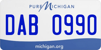 MI license plate DAB0990