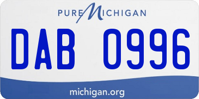 MI license plate DAB0996