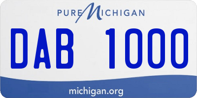 MI license plate DAB1000