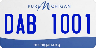 MI license plate DAB1001