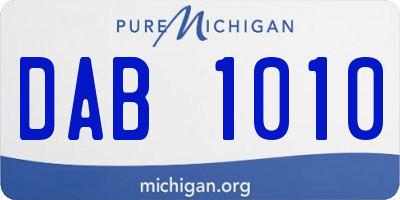 MI license plate DAB1010