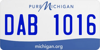 MI license plate DAB1016