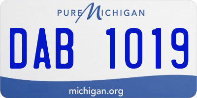 MI license plate DAB1019