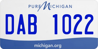 MI license plate DAB1022