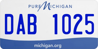 MI license plate DAB1025