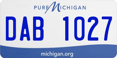 MI license plate DAB1027