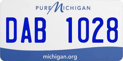 MI license plate DAB1028