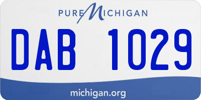 MI license plate DAB1029