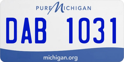 MI license plate DAB1031