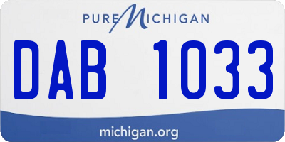 MI license plate DAB1033