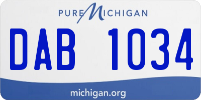 MI license plate DAB1034