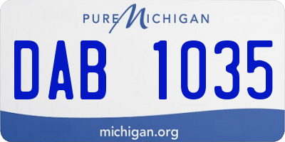 MI license plate DAB1035