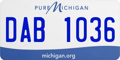 MI license plate DAB1036